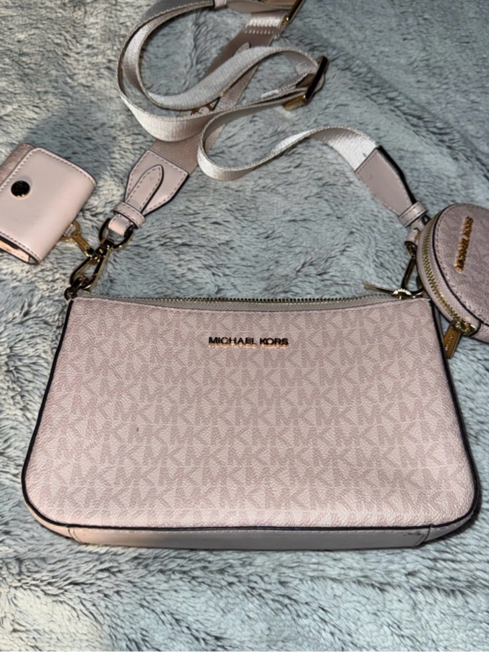 Michael Kors Light Pink Logo Crossbody with Coin Pouch